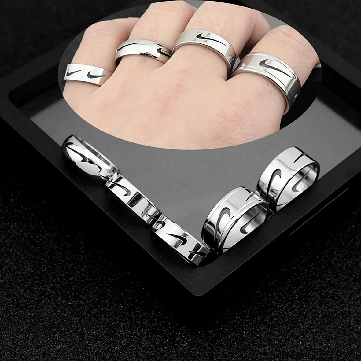 ☀️UNISEX FASHION NIKE RING | Stainless Steel & Silver | CHRISTMAS GIFT IDEA 🎄