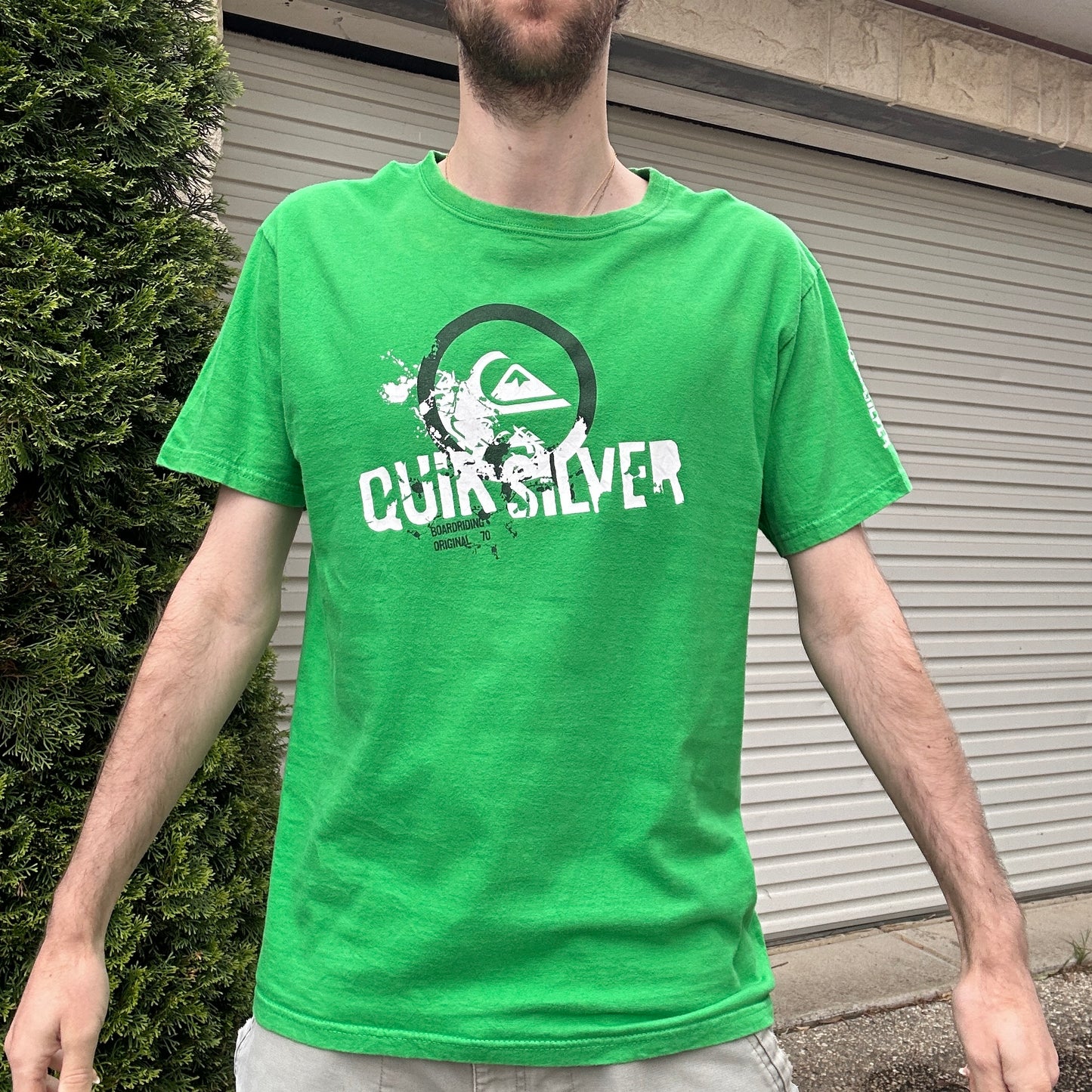 Vintage Quiksilver Green Graphic Tee - M