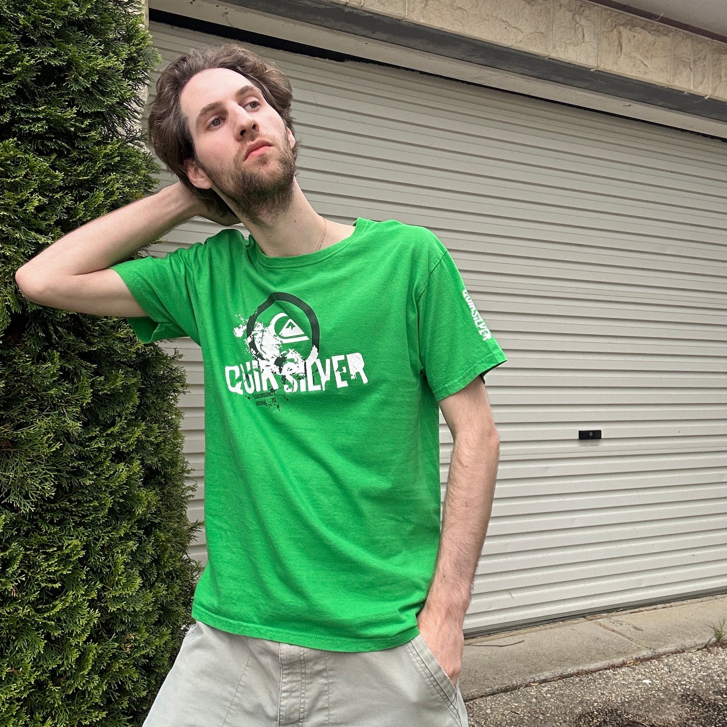 Vintage Quiksilver Green Graphic Tee - M