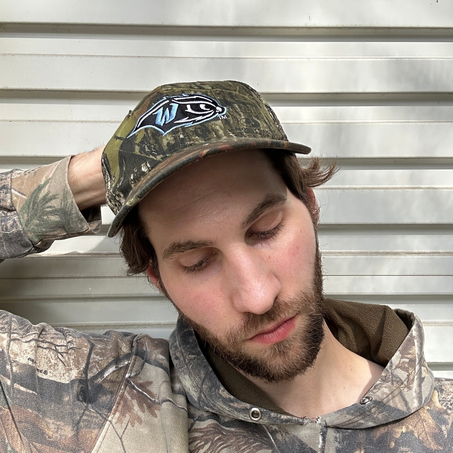 Vintage Blue Eagle Camo Cap