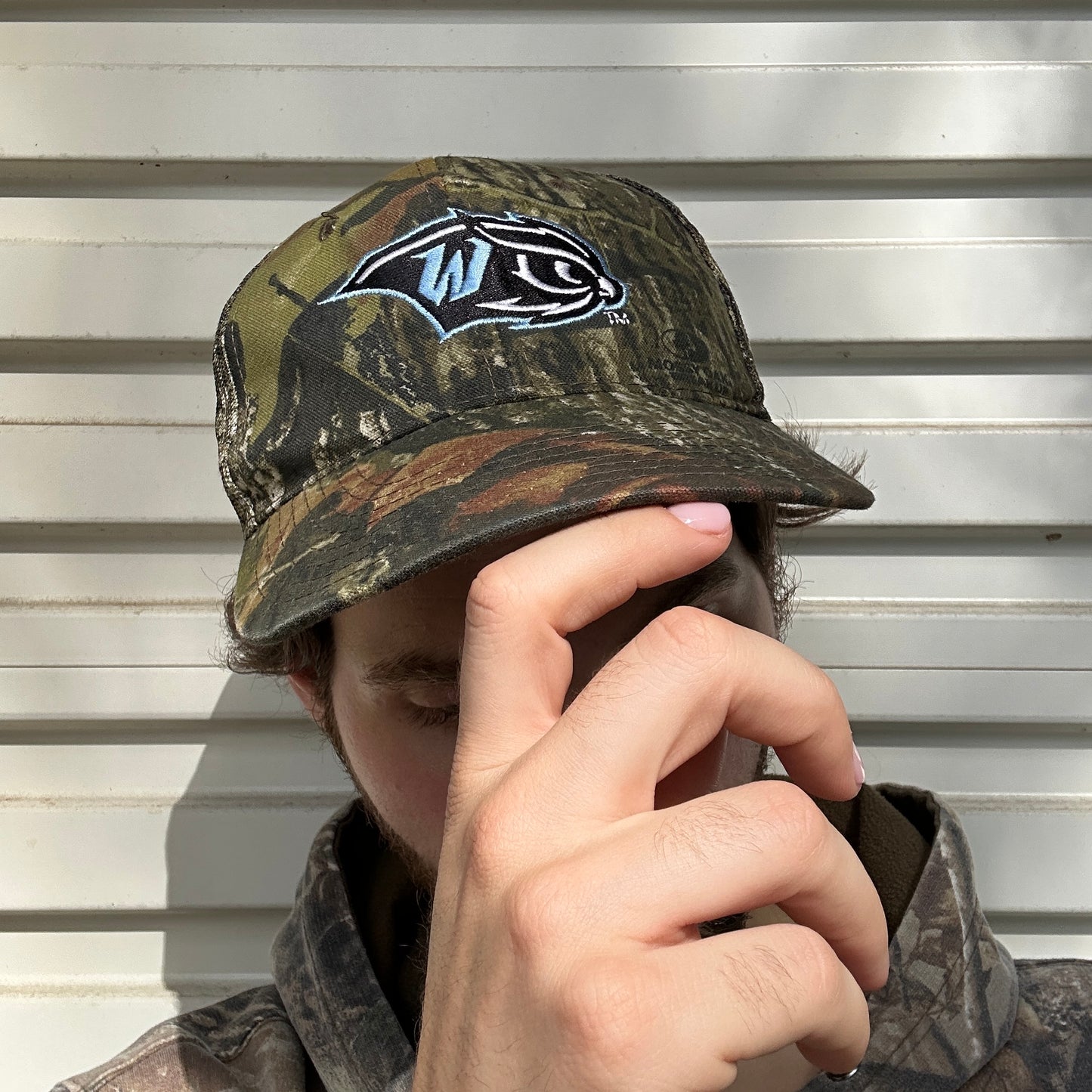 Vintage Blue Eagle Camo Cap