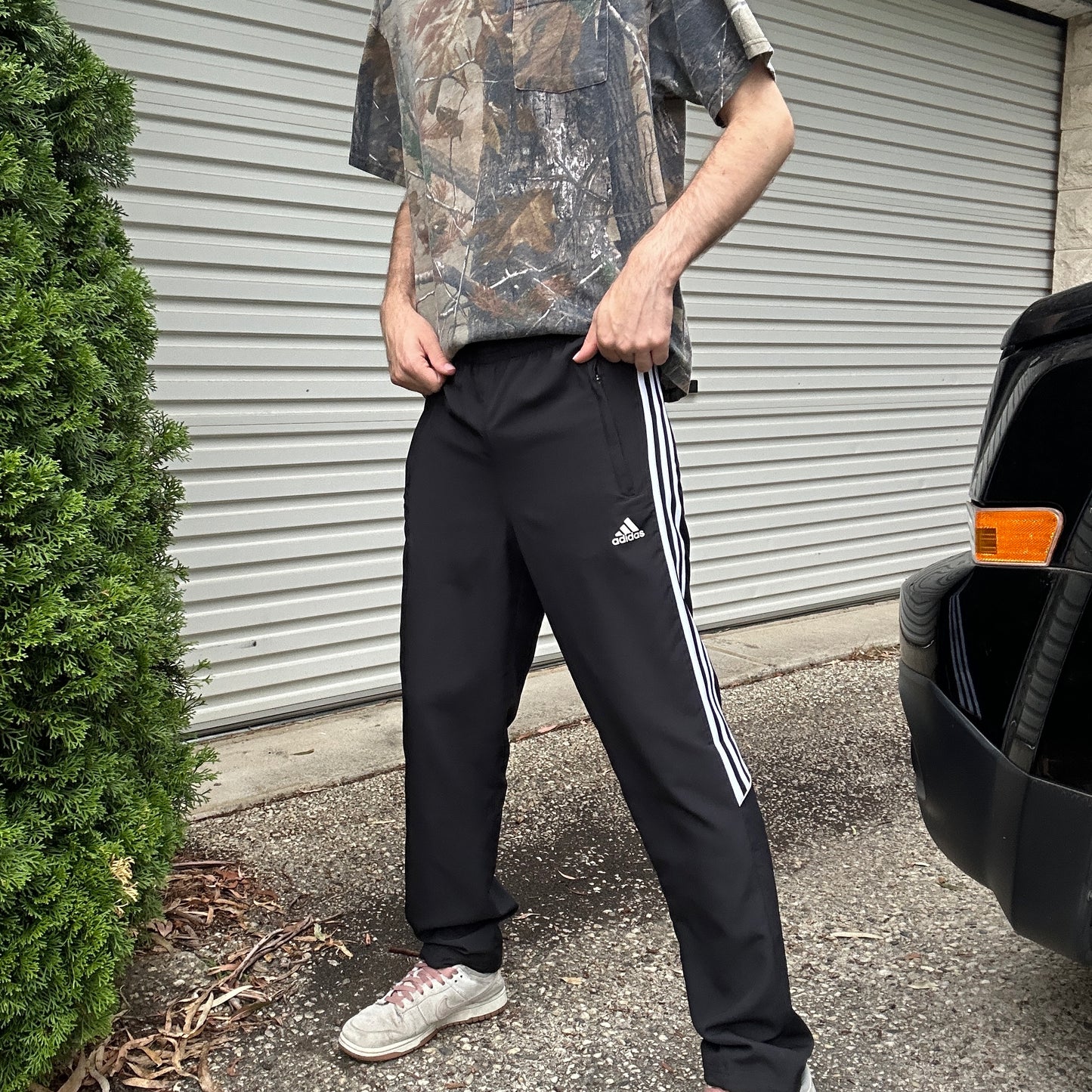 2000's Adidas Black and White Trackpants - M