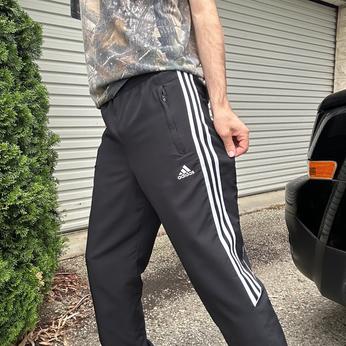 2000's Adidas Black and White Trackpants - M