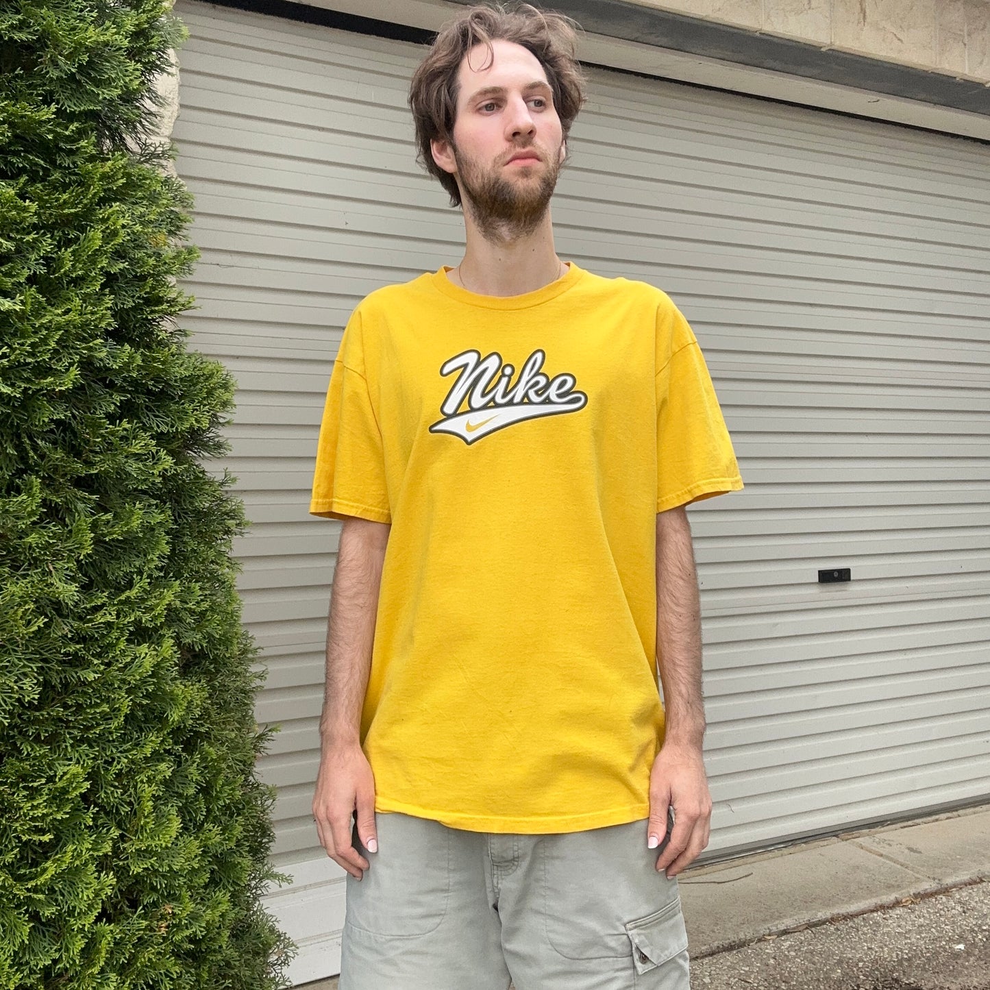 Vintage Yellow Nike Graphic Tee - L