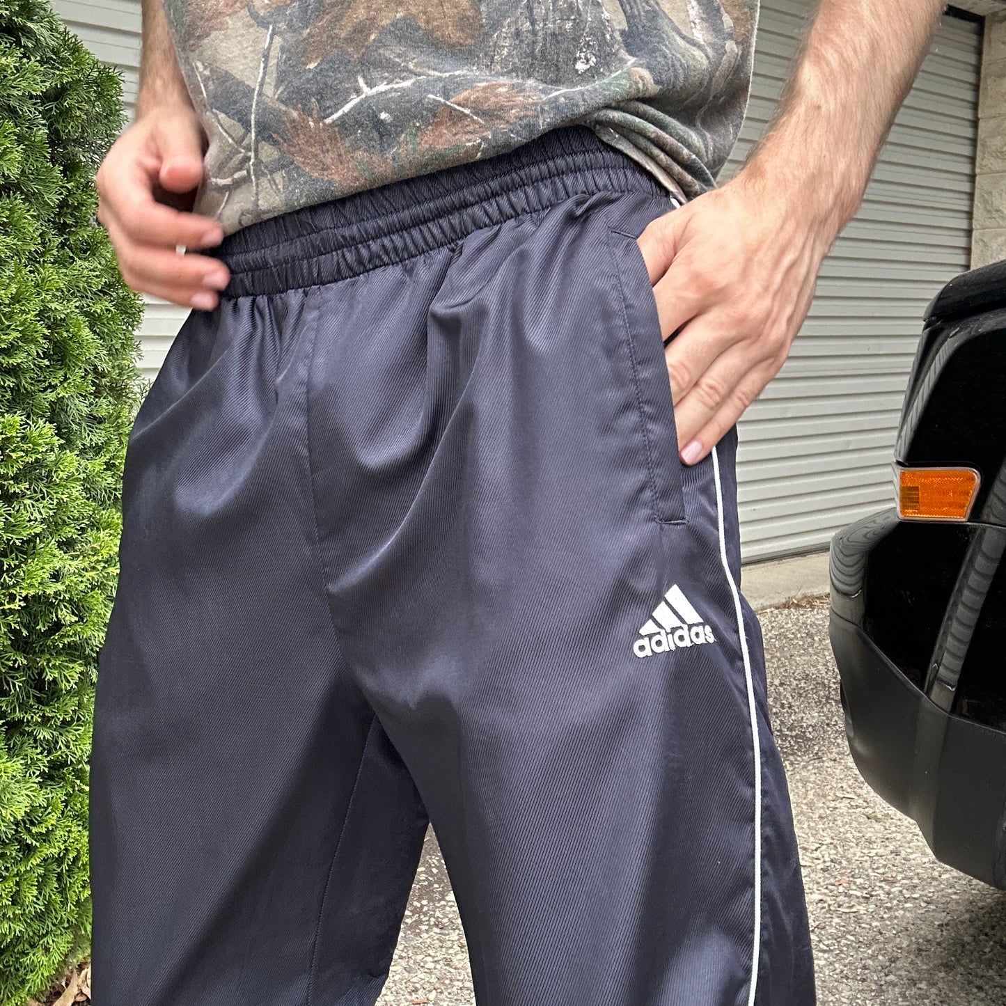 Vintage Adidas Navy Trackpants - M