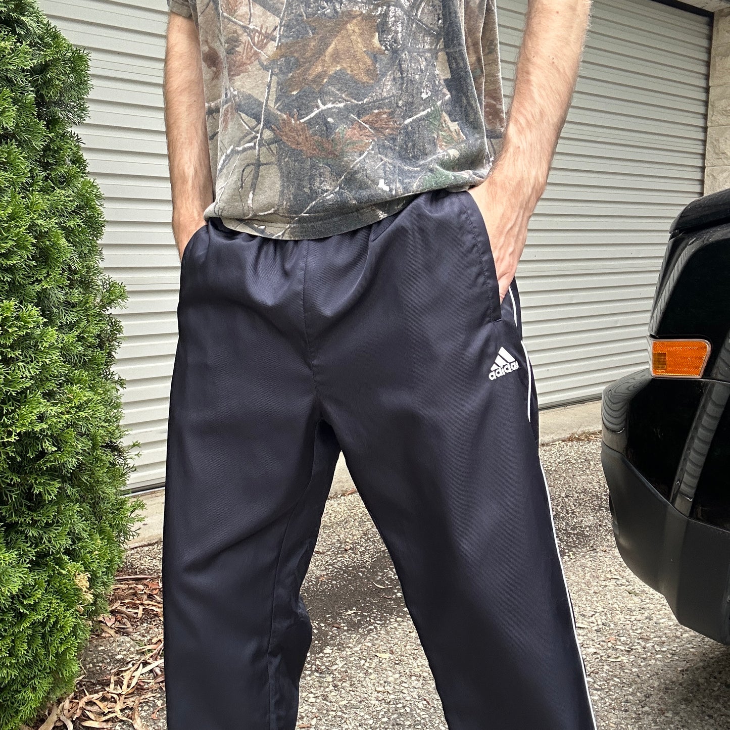 Vintage Adidas Navy Trackpants - M