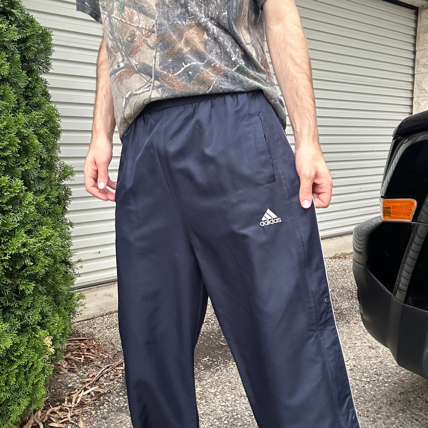 Vintage Navy Adidas Trackpants - M