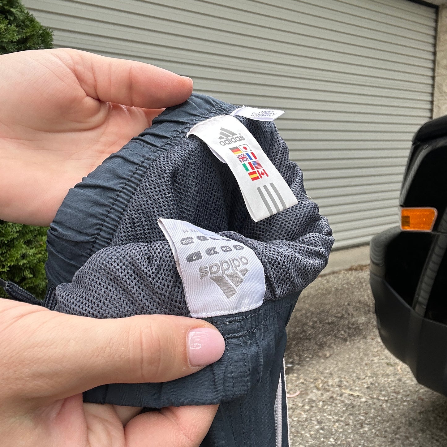 Vintage Steel Blue Adidas Trackpants - M
