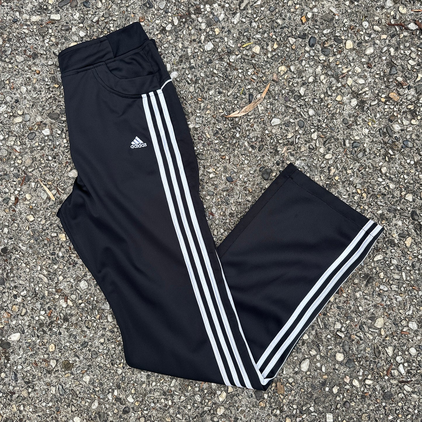 Vintage Black and White Adidas Trackpants - M/S (W)