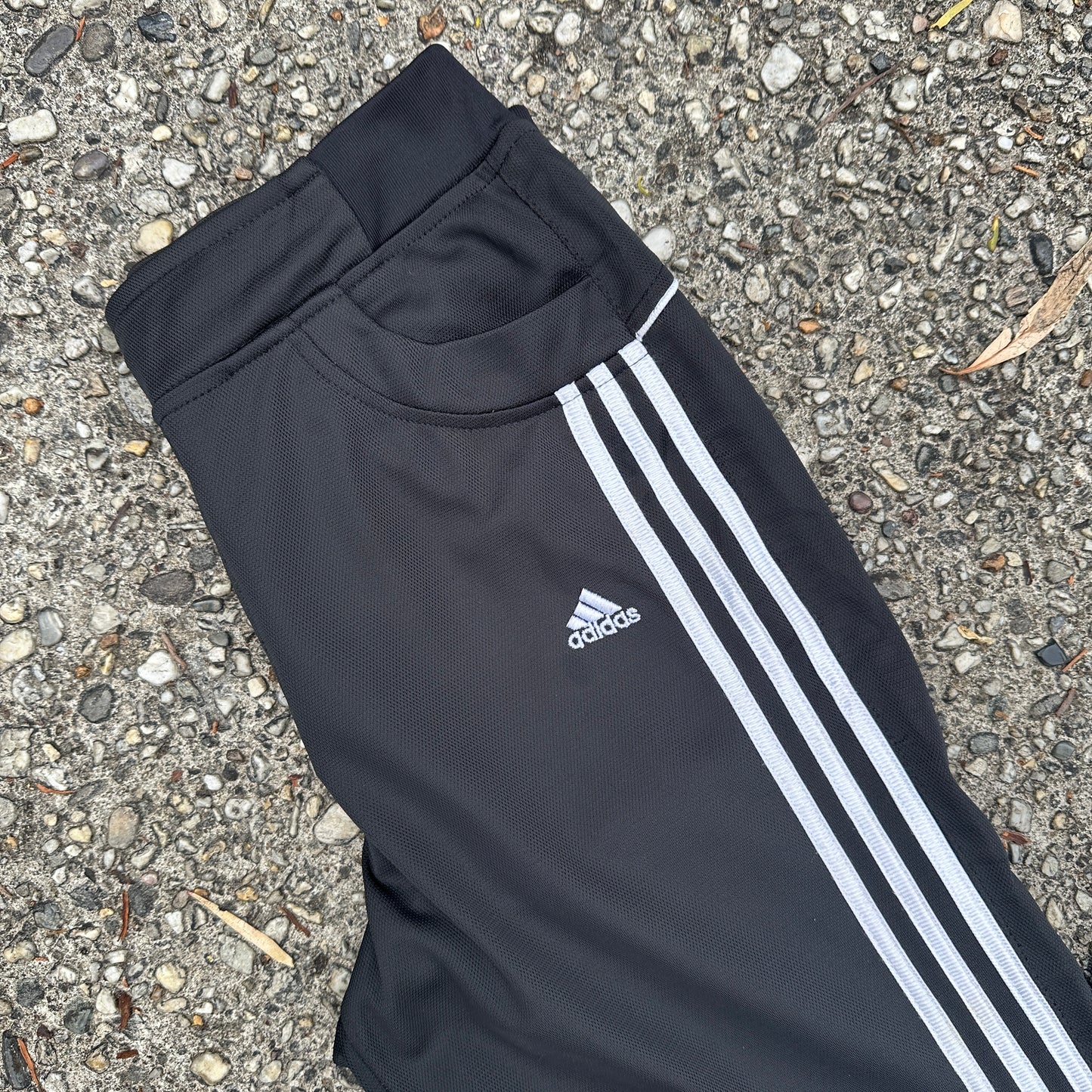 Vintage Black and White Adidas Trackpants - M/S (W)