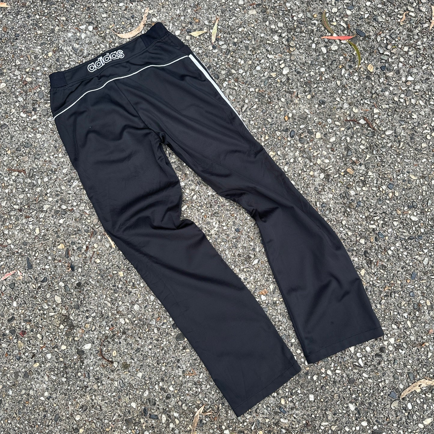 Vintage Black and White Adidas Trackpants - M/S (W)