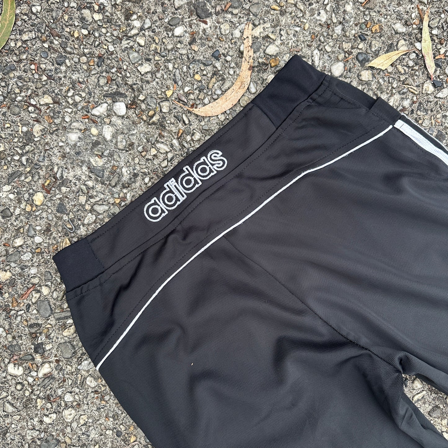Vintage Black and White Adidas Trackpants - M/S (W)