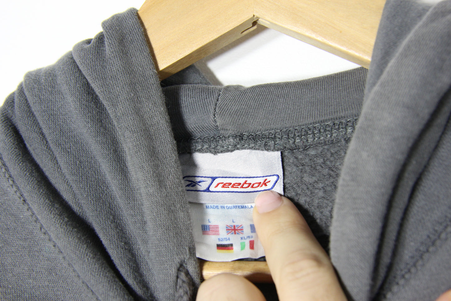 1990's Reebok Hooded Jumper - L