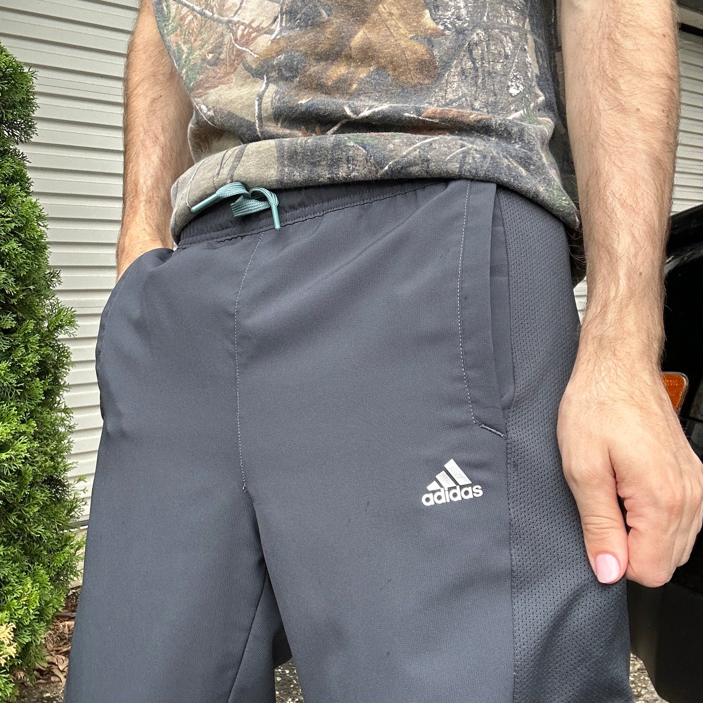 Vintage Charcoal Adidas Trackpants - S