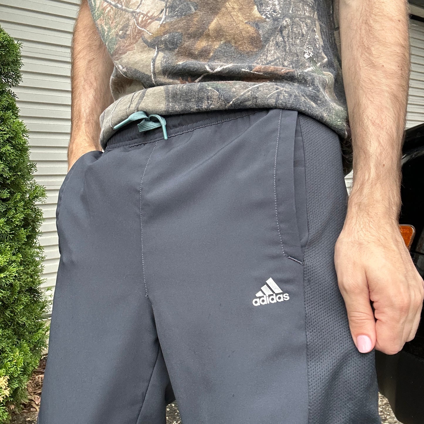 Vintage Charcoal Adidas Trackpants - S