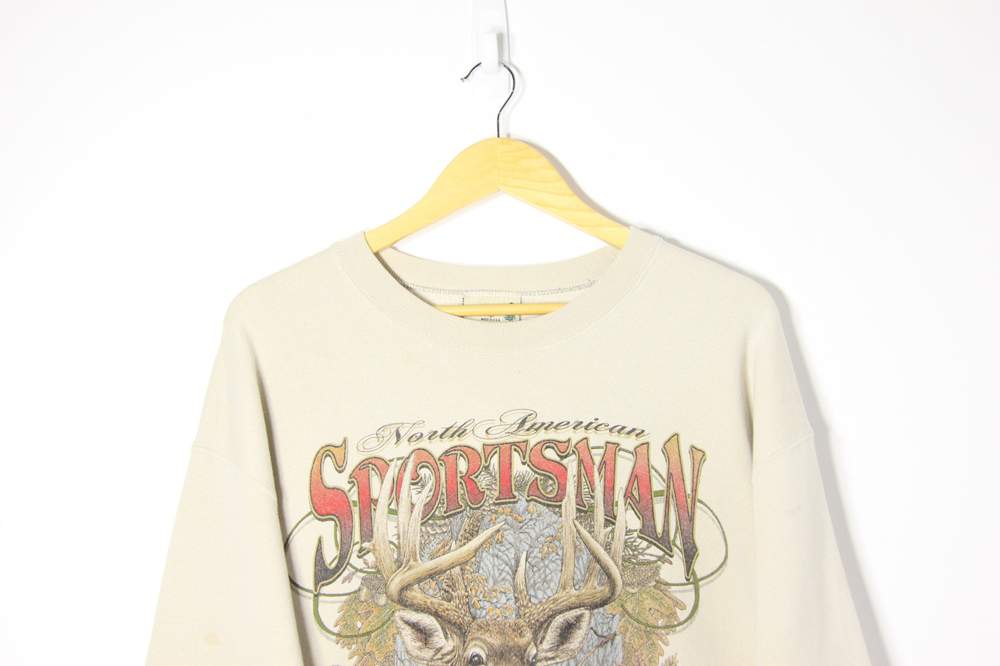 1990's North American Deer Graphic Sweatshirt - L