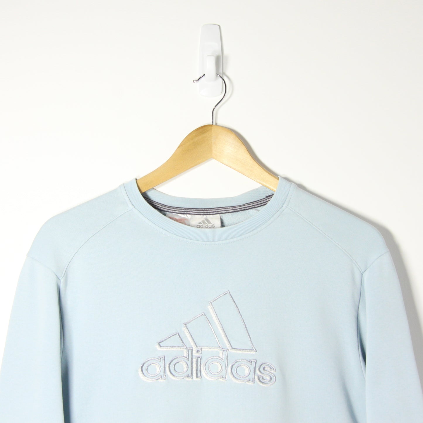 1990's Adidas Baby Blue Sweatshirt - (14)L