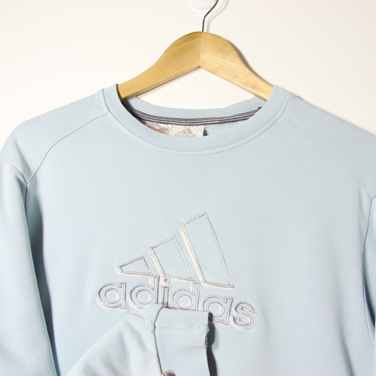 1990's Adidas Baby Blue Sweatshirt - (14)L