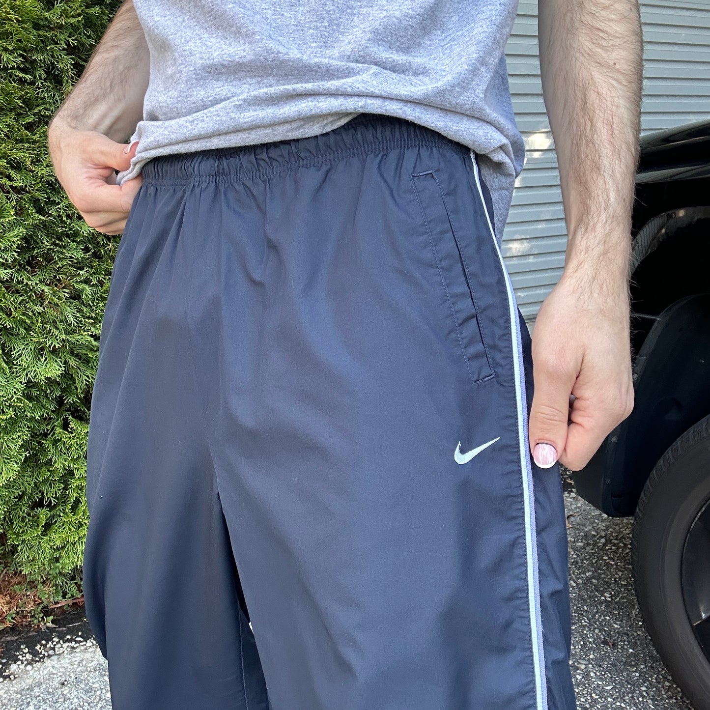 Vintage Navy Nike Track Pants - L(W)