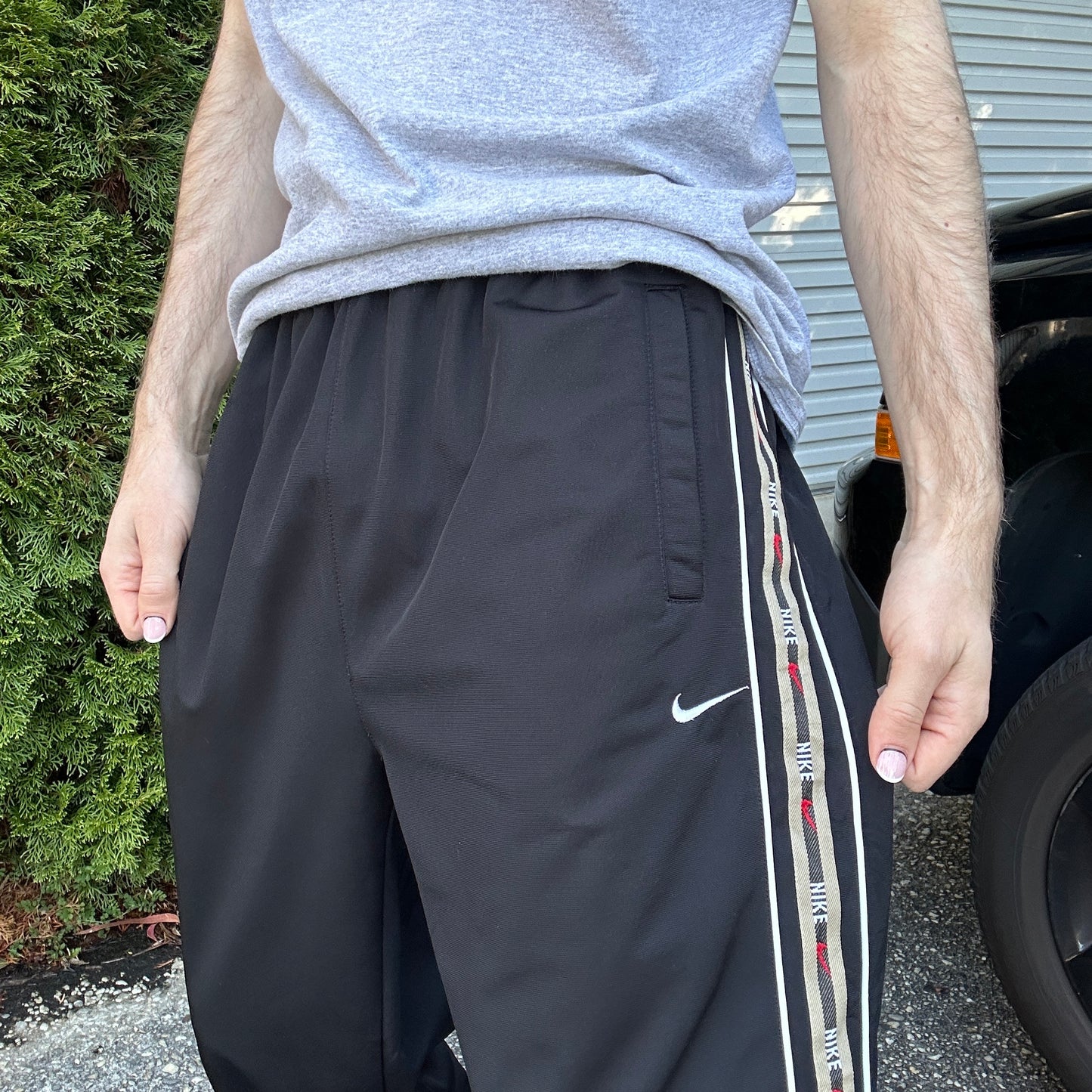 Vintage Black Nike TRack Pants - L