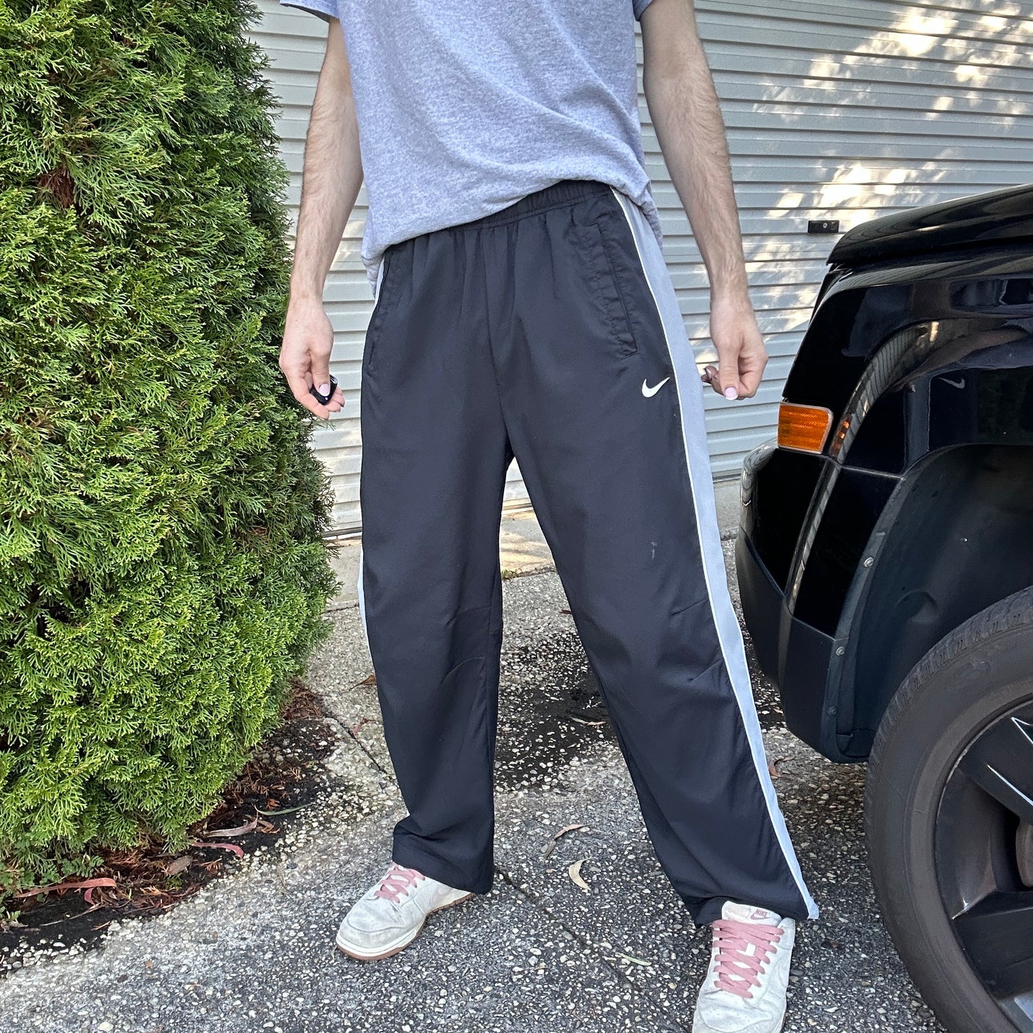 Vintage Black NIke Track Pants - L