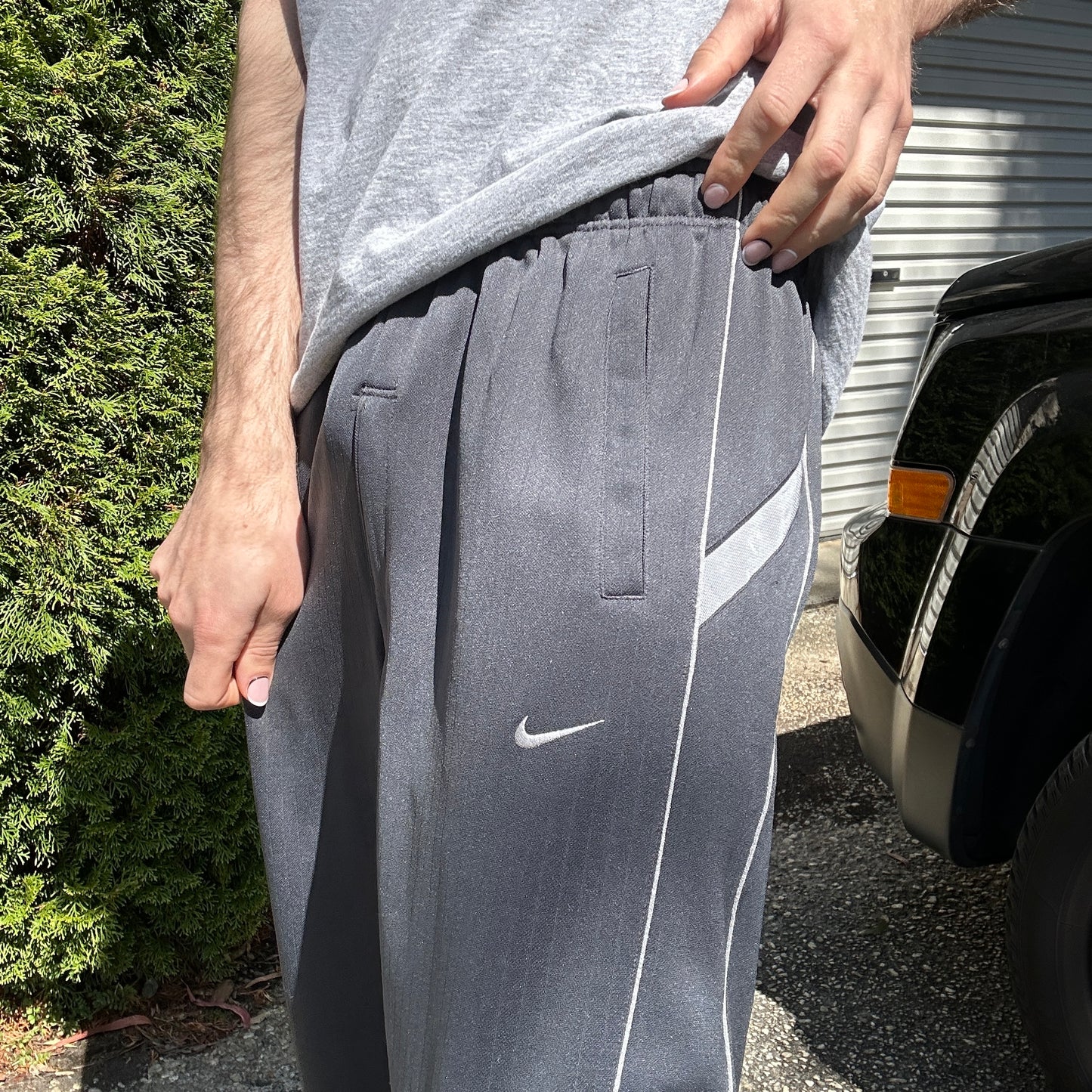 Vintage Dark Grey Nike Track Pants - XL