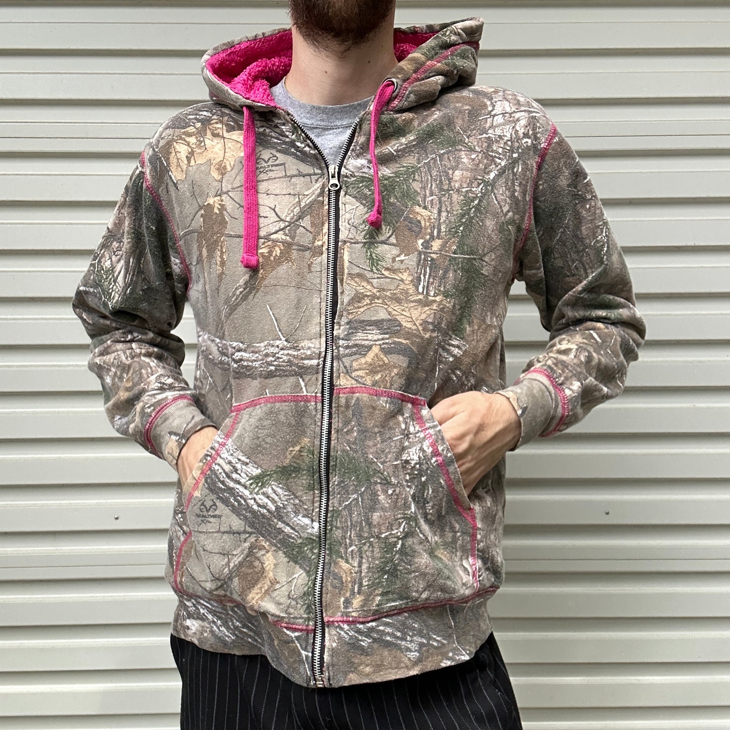 Vintage Realtree Camo Pink Zip Up Hoodie - L (W)