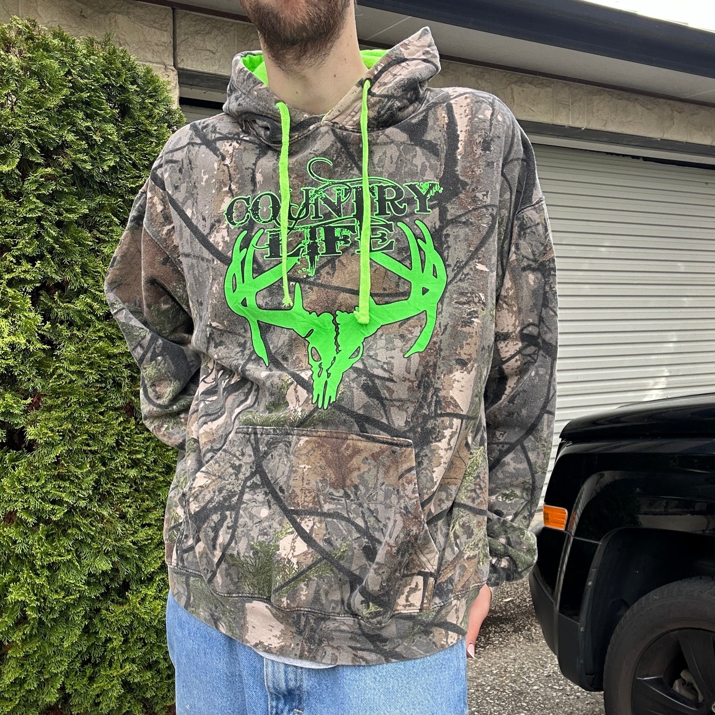 Vintage Country Life Camo Hoodie - XL
