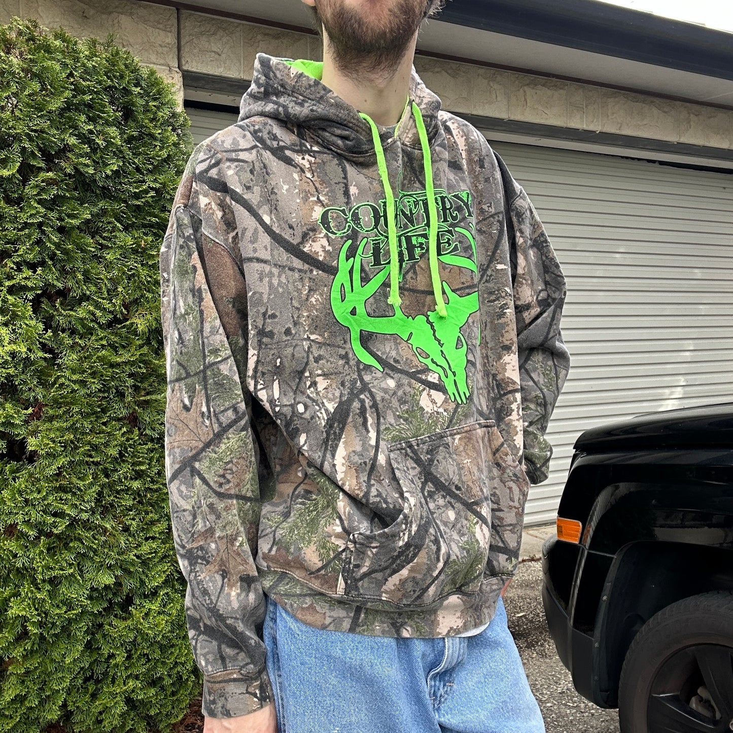 Vintage Country Life Camo Hoodie - XL