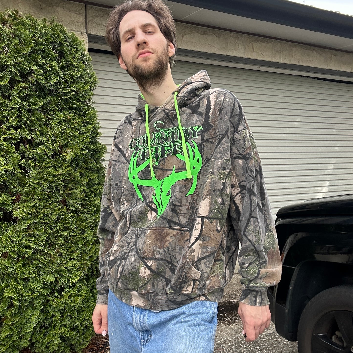 Vintage Country Life Camo Hoodie - XL