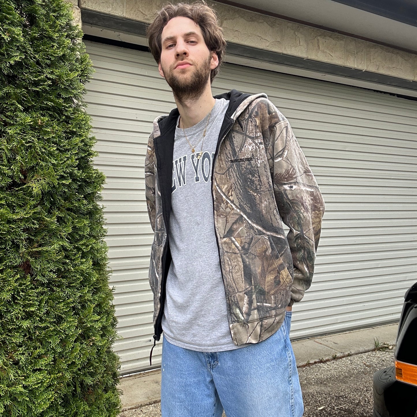 Vintage Winchester Camo Reversible Hoodie - L