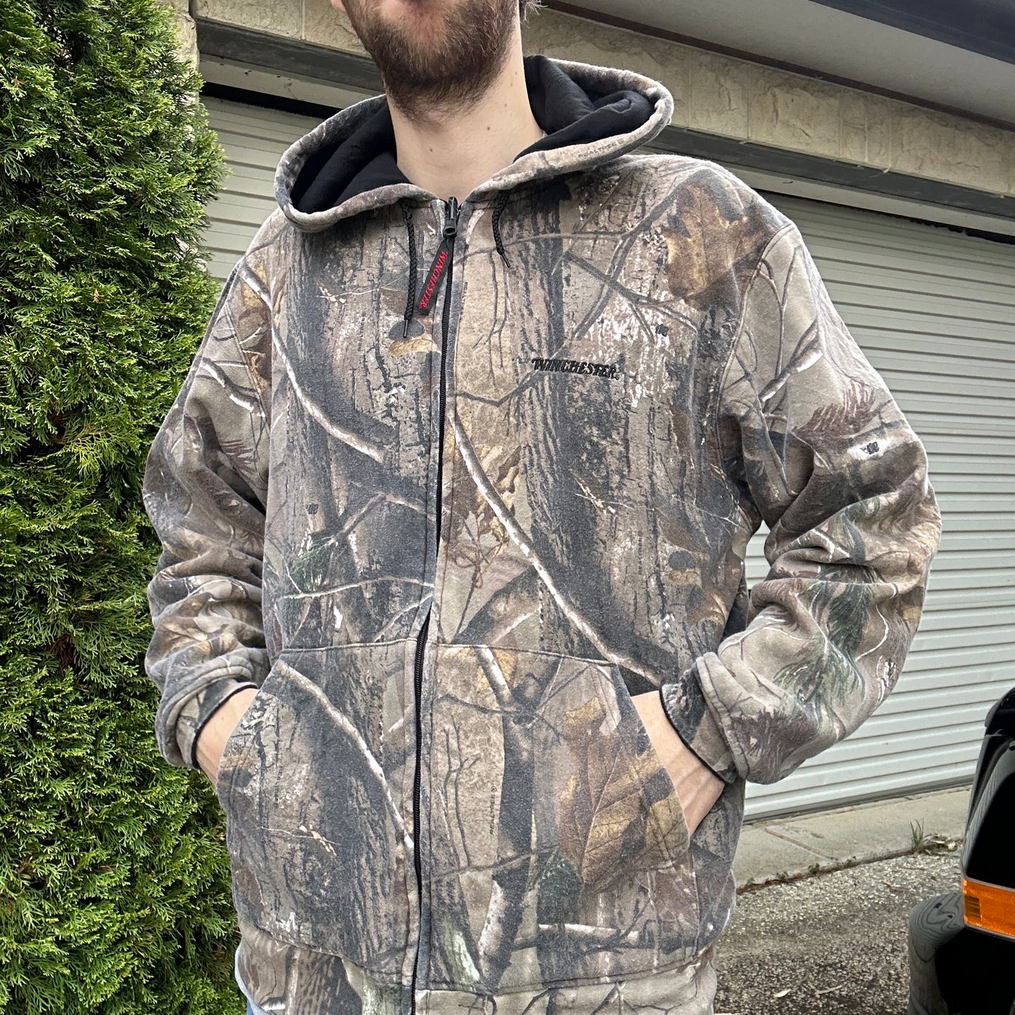 Vintage Winchester Camo Reversible Hoodie - L