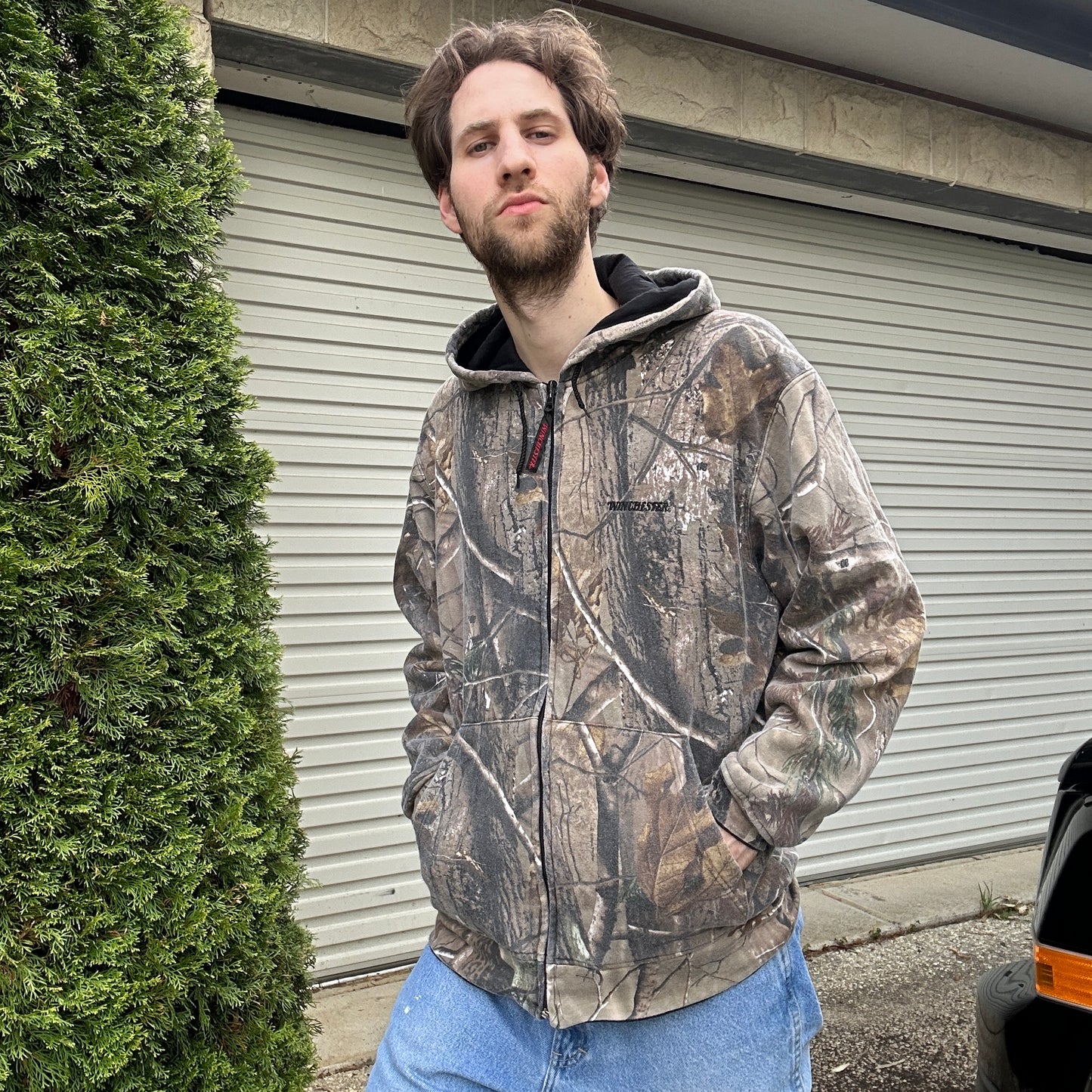Vintage Winchester Camo Reversible Hoodie - L