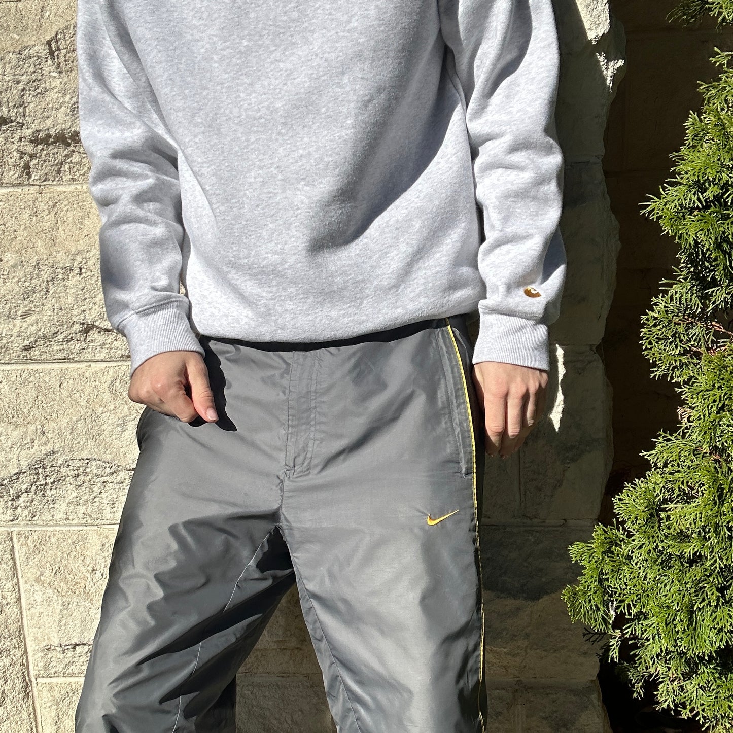 2000's Grey Nike Track Pants - M/L