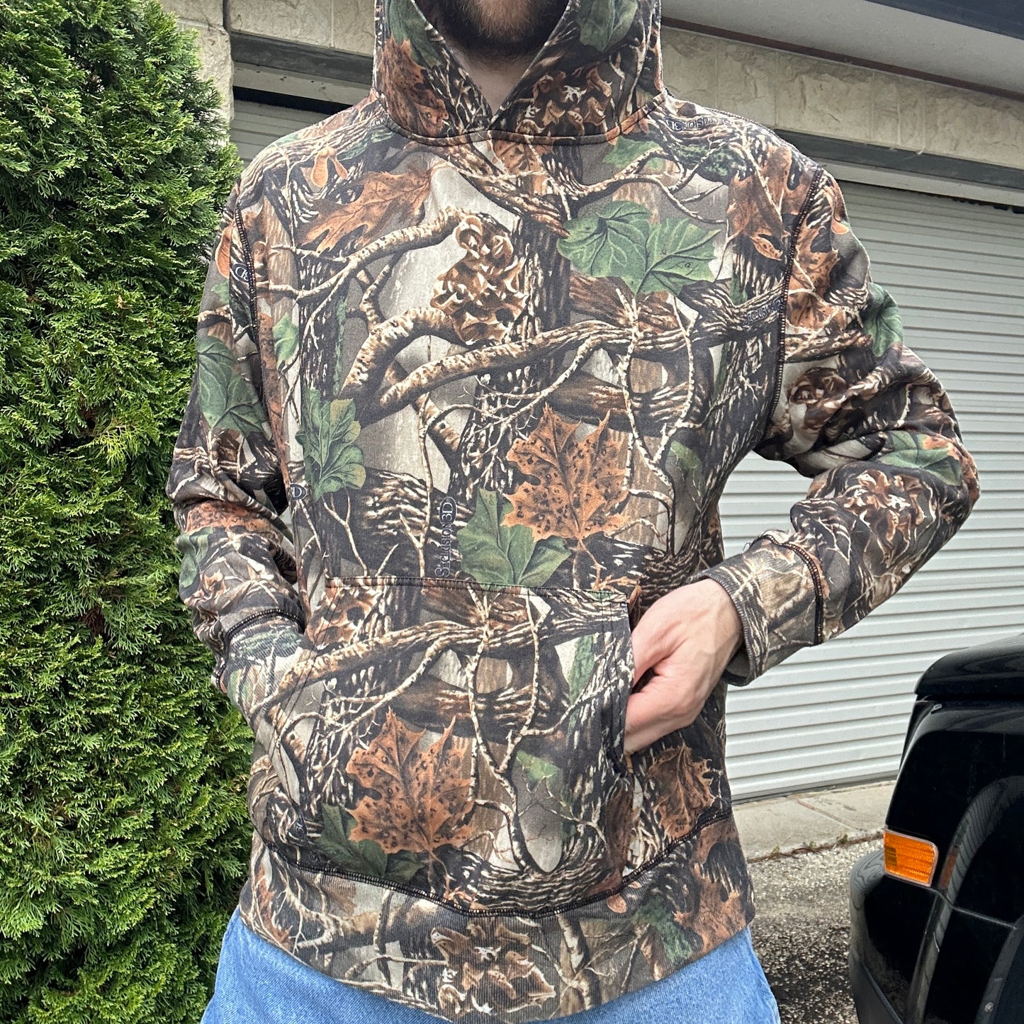 Vintage Camo Basic Hoodie - M