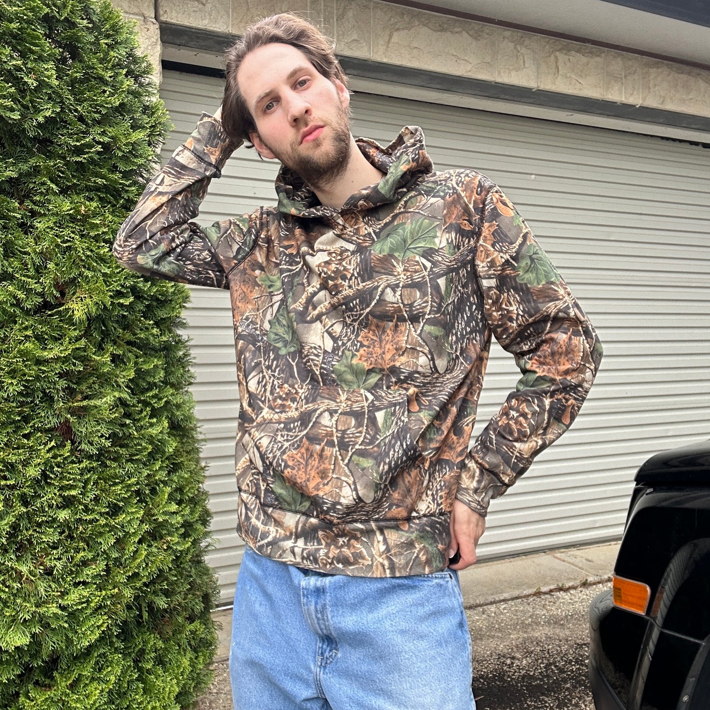 Vintage Camo Basic Hoodie - M