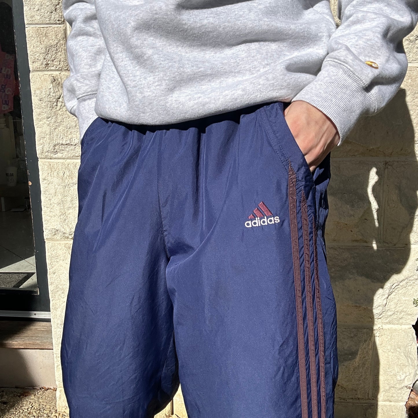 1990's Adidas Navy Track Pants - M