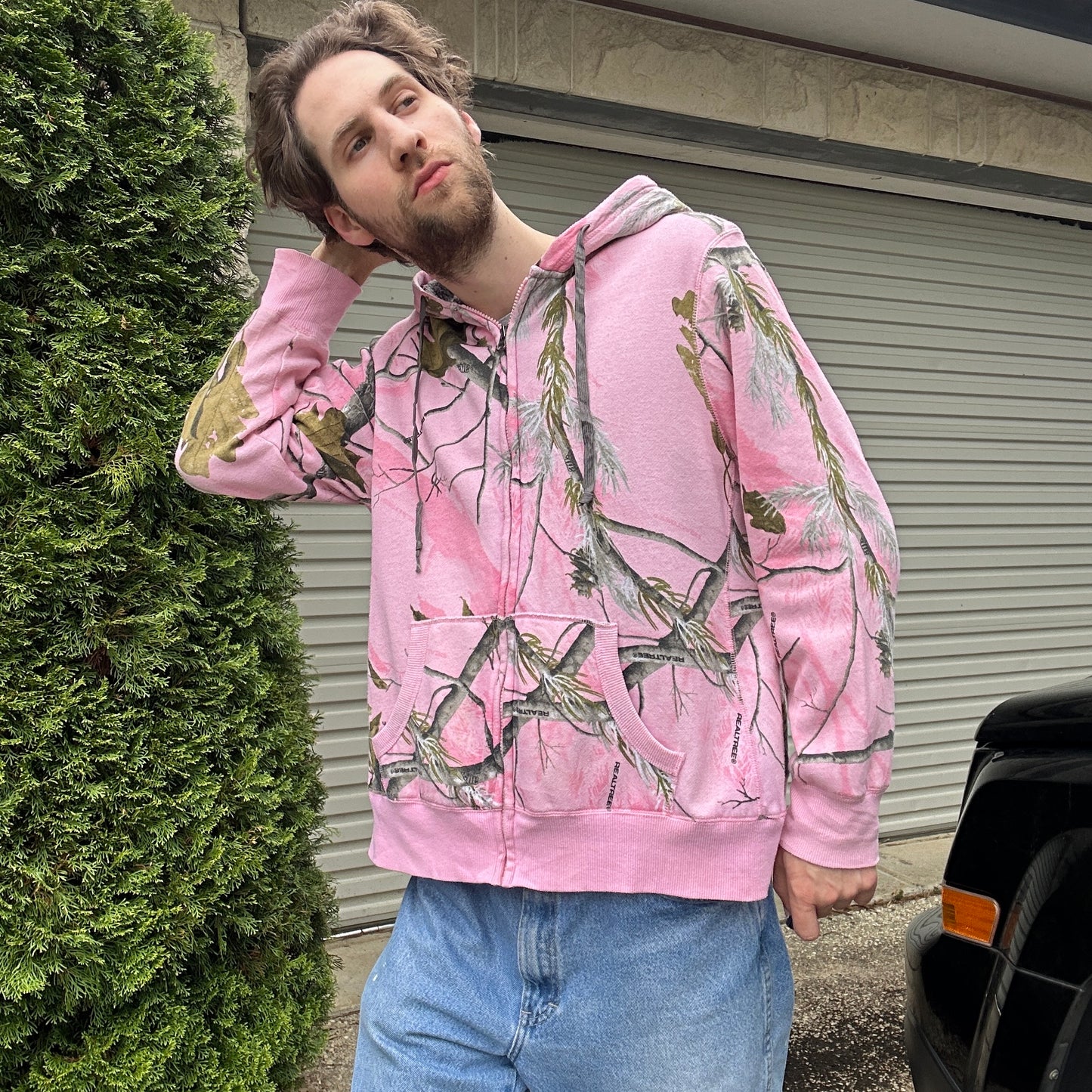 Vintage Realtree Camo Pink Fleece Lined Hoodie - XL(W)