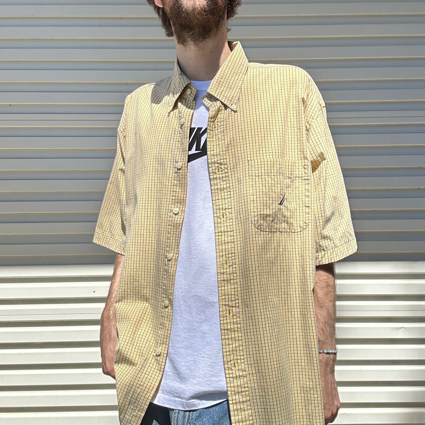 Vintage Yellow Nautica Button Up - XL