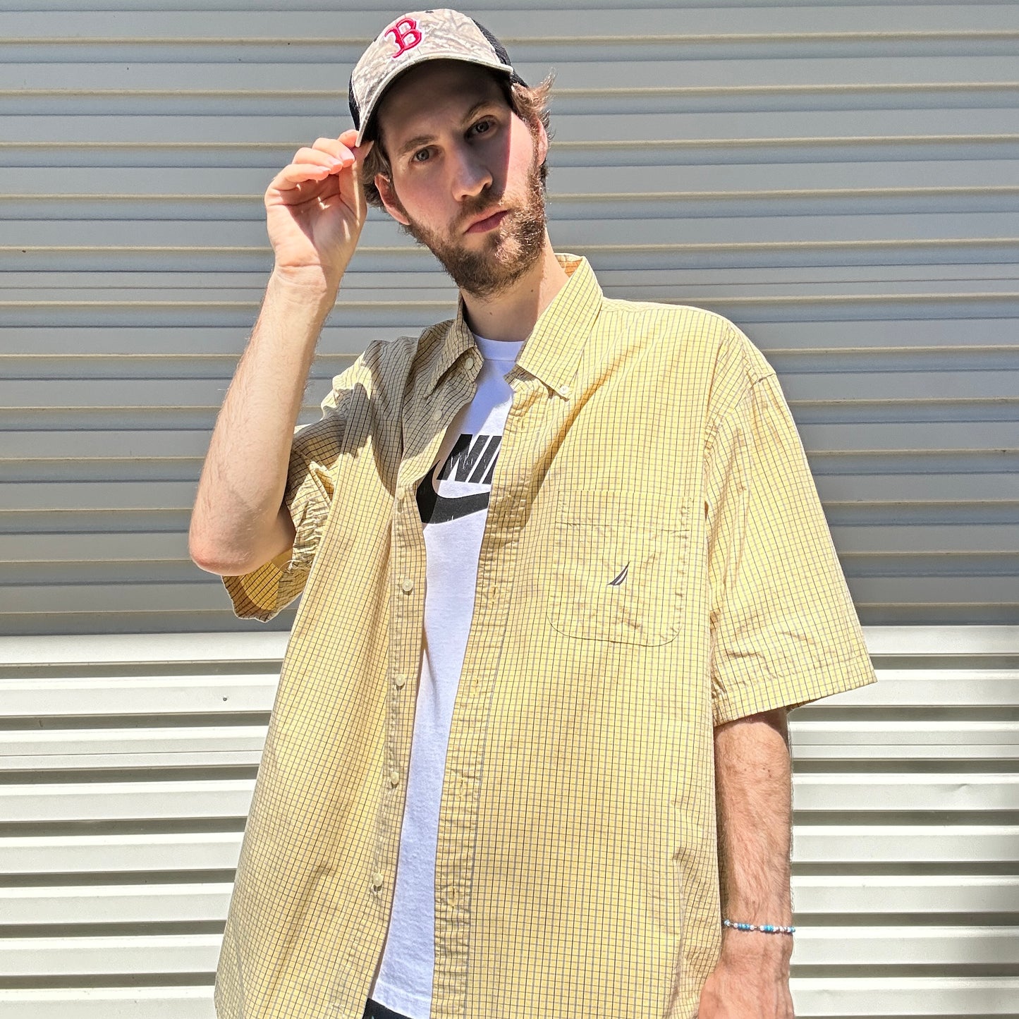 Vintage Yellow Nautica Button Up - XL