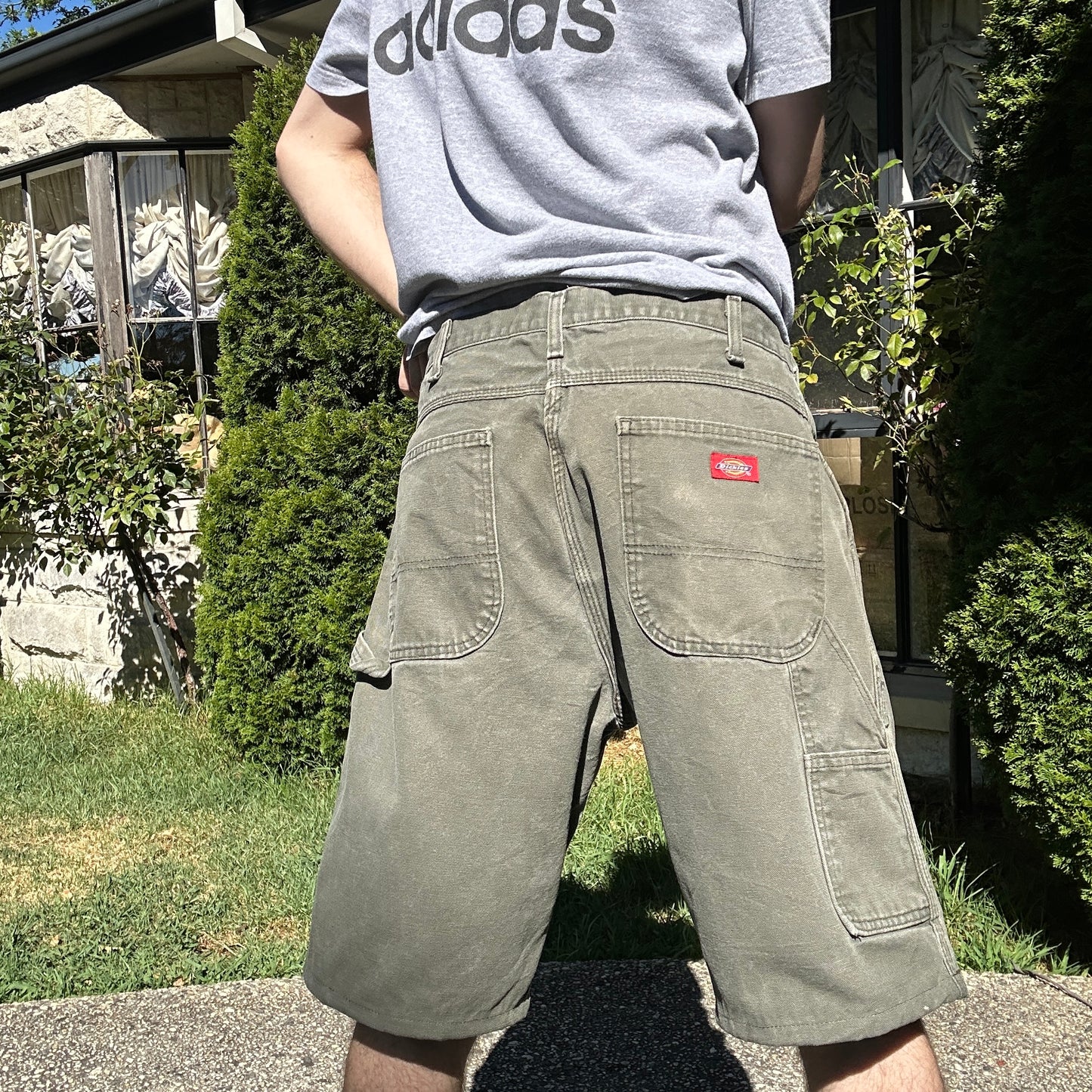 Vintage Green Dickies Jorts - 36"
