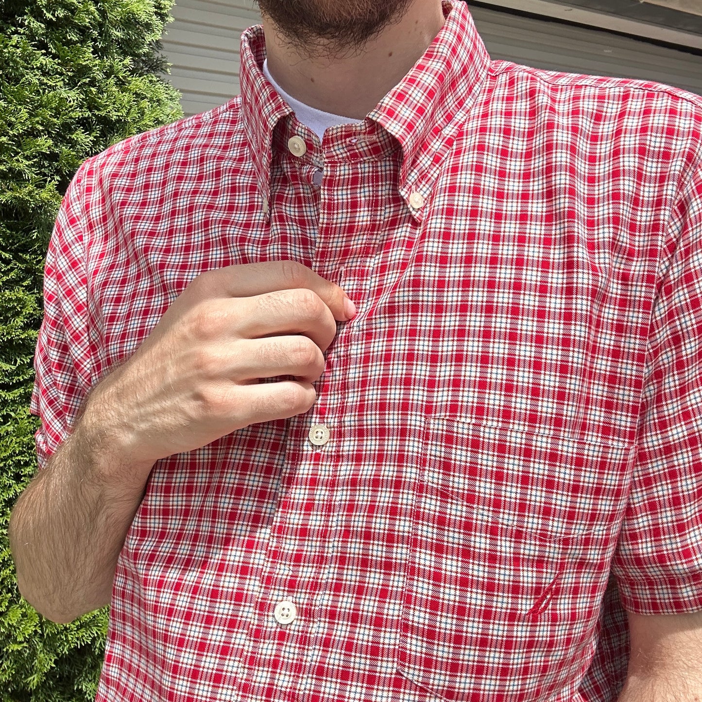 Vintage Red Nautica Button Up - M