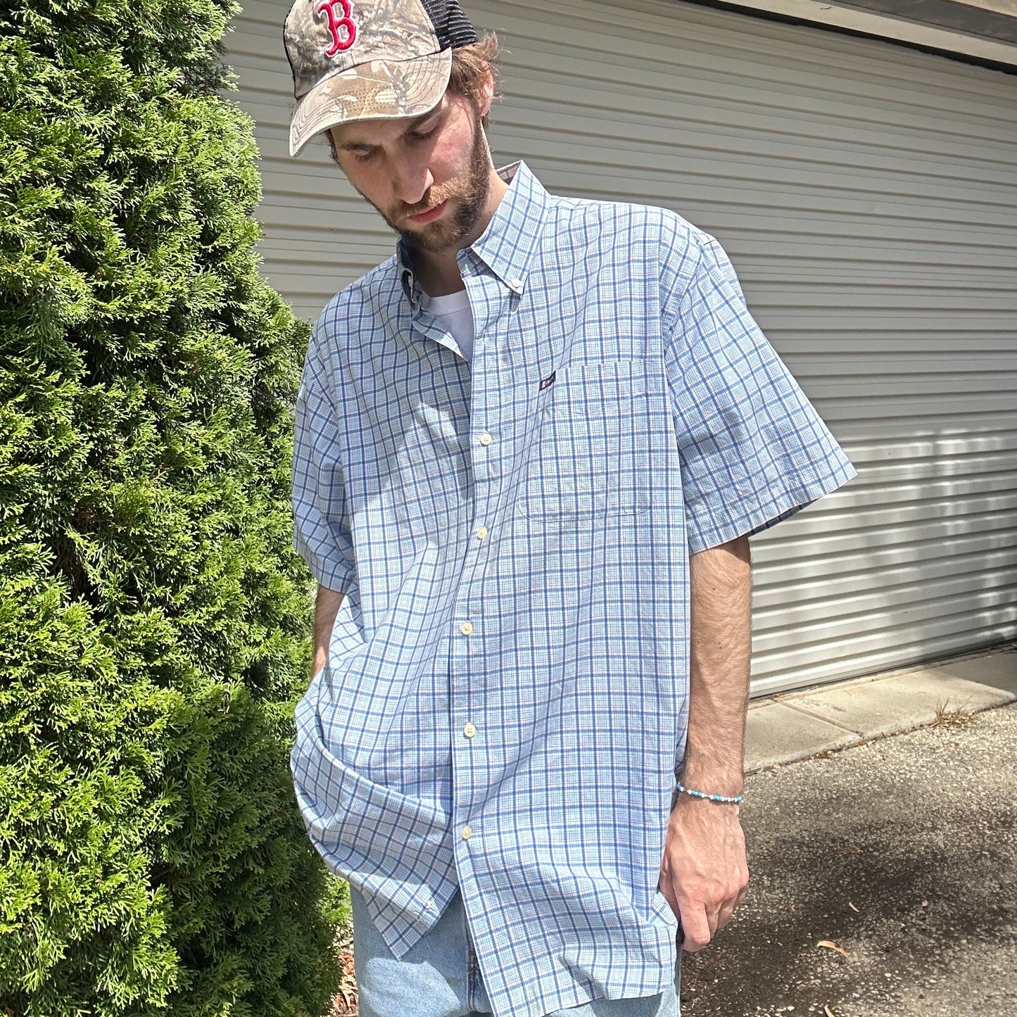 Vintage Blue Chaps Button Up - XL