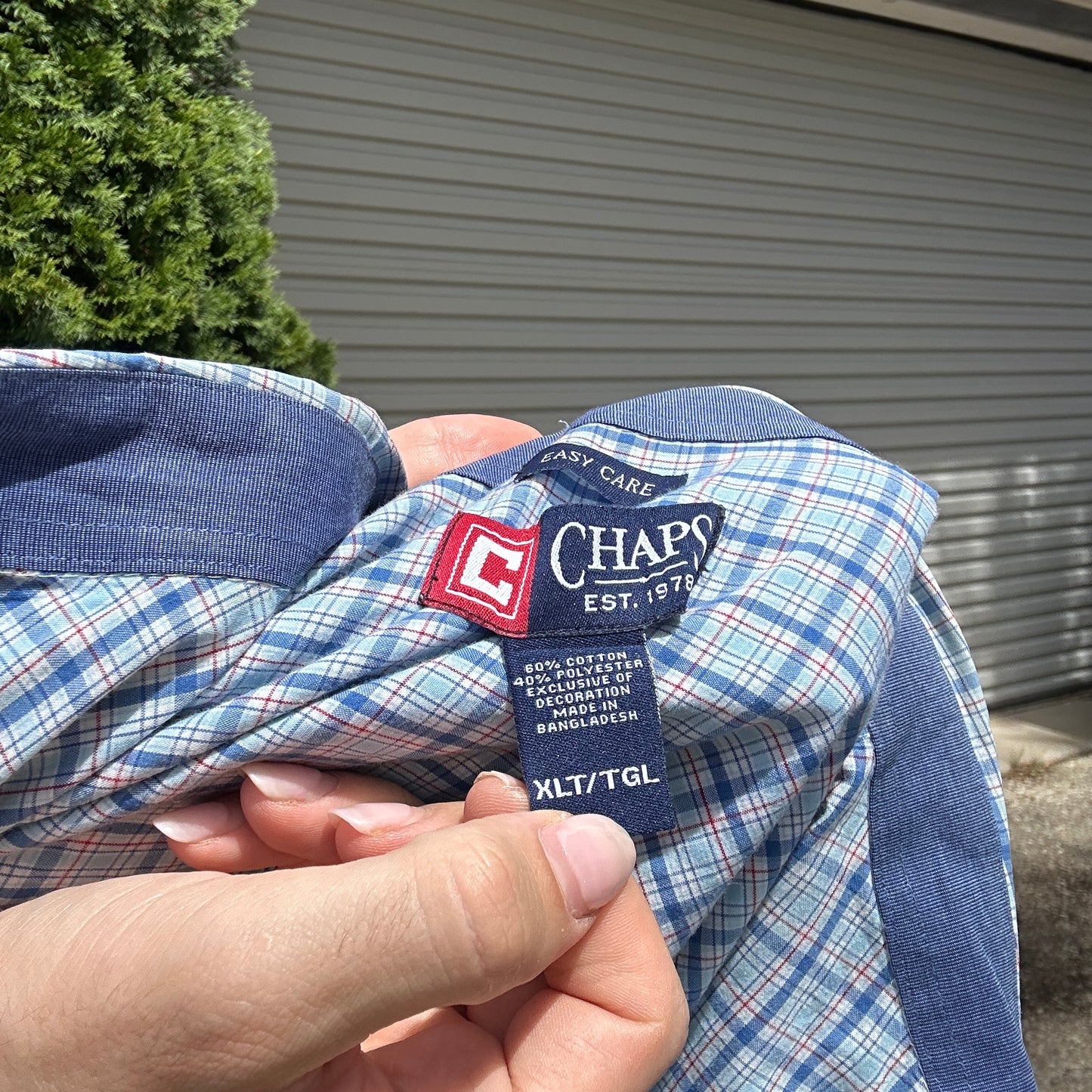 Vintage Blue Chaps Button Up - XL