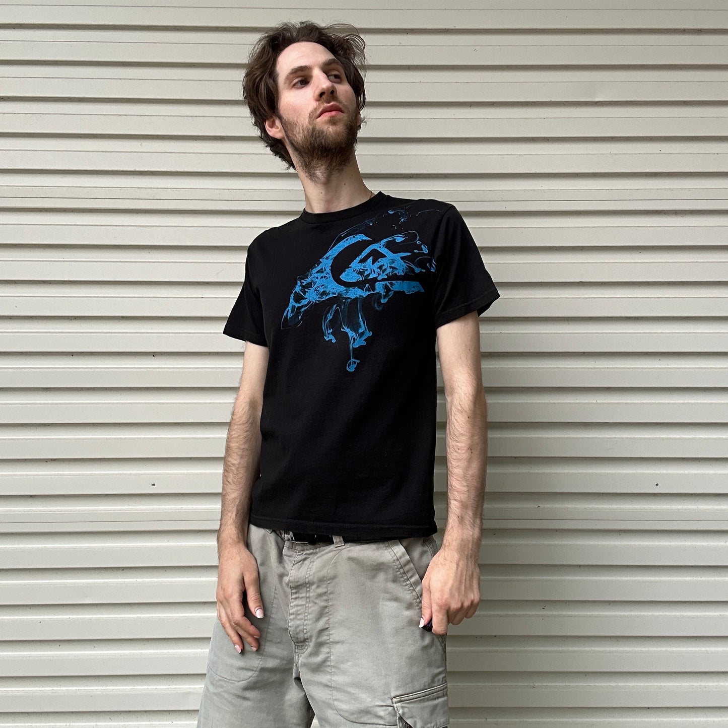 2000's Black Quiksilver Graphic Tee - L