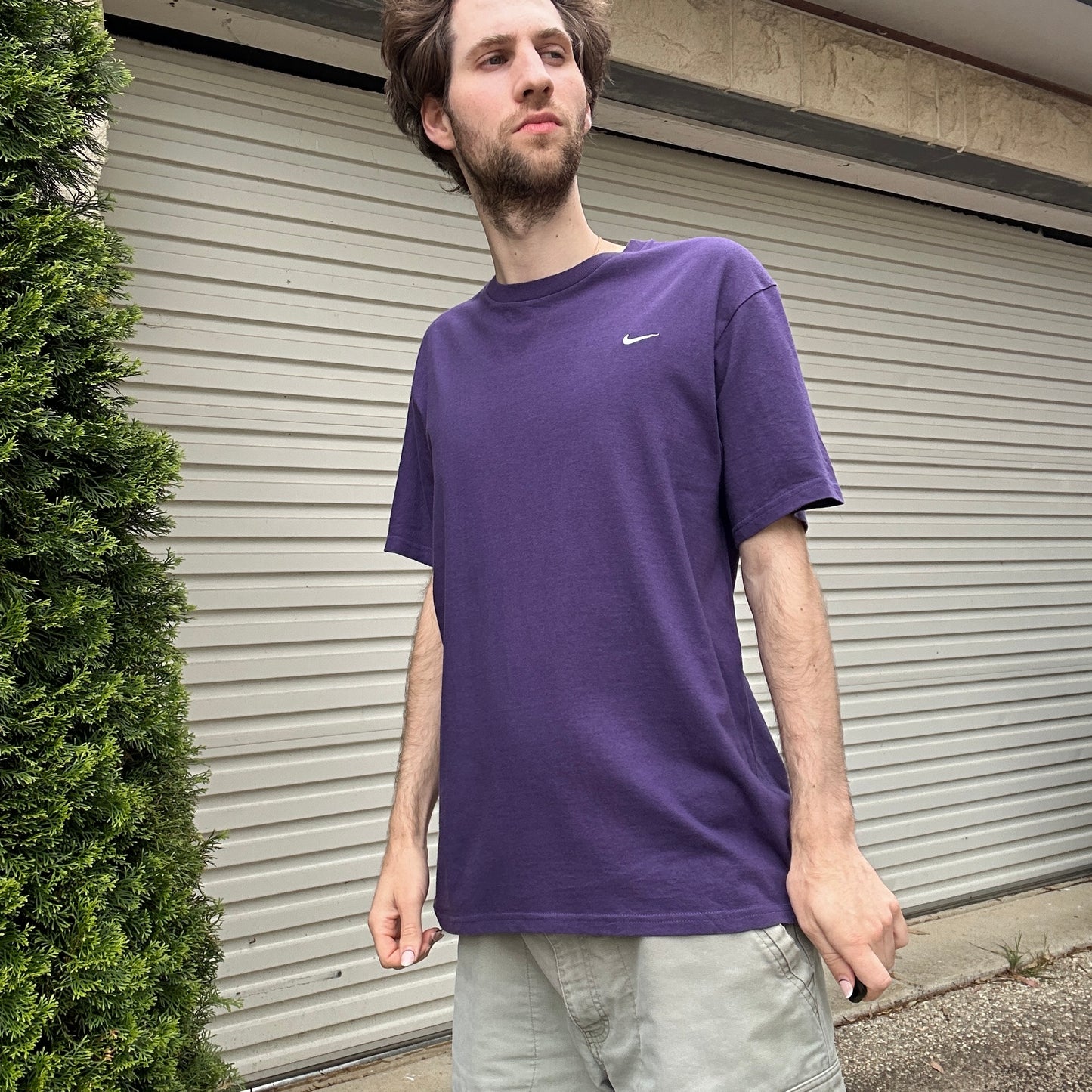 Vintage Purple Swoosh Logo Tee - L