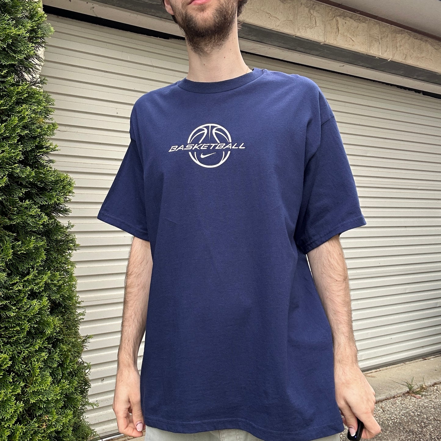 Vintage Nike Basketball Navy Tee - L