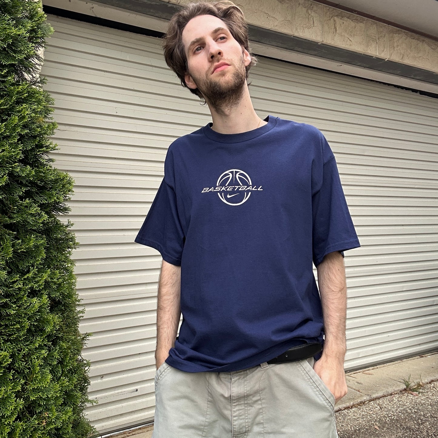 Vintage Nike Basketball Navy Tee - L