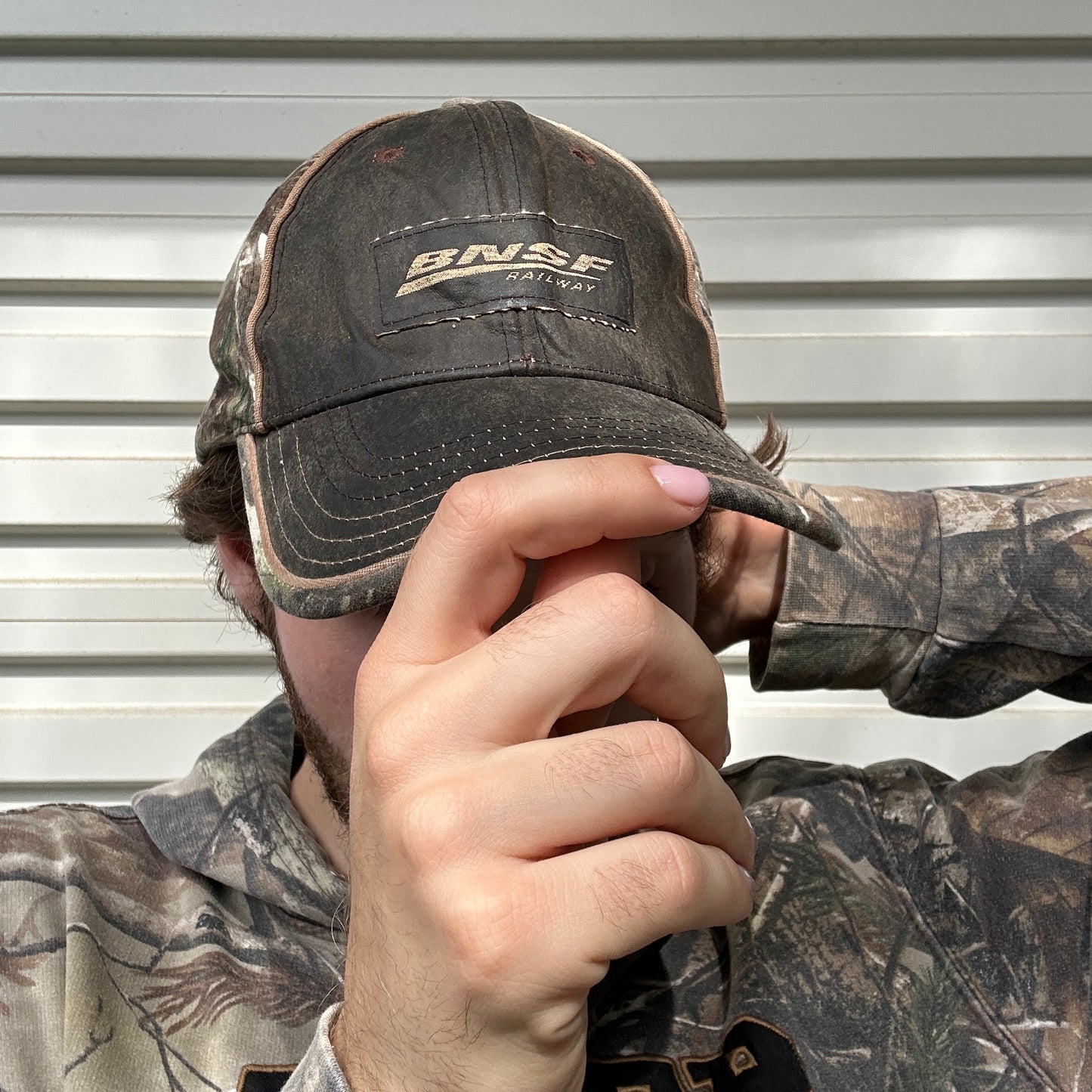 Vintage Leather Realtree Camo Cap