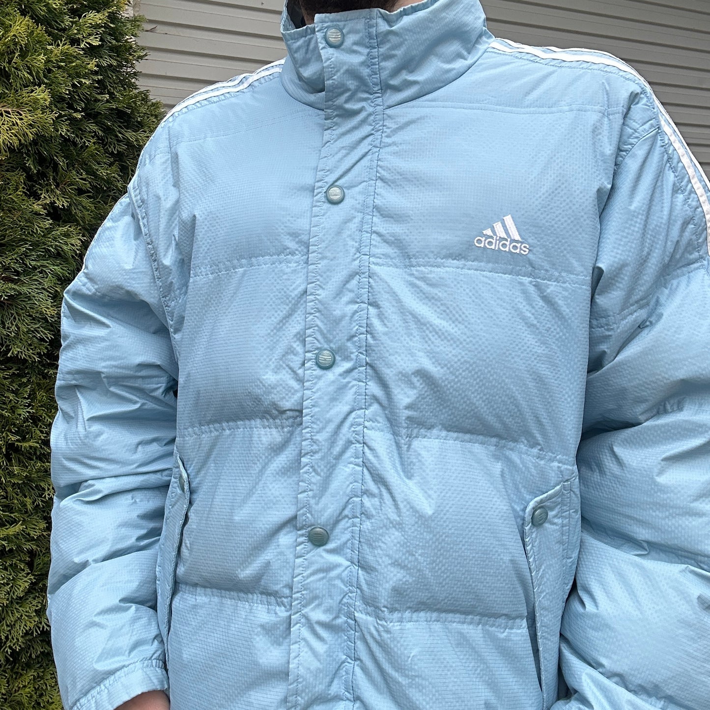 Vintage Baby Blue Adidas Puffer Jacket - M